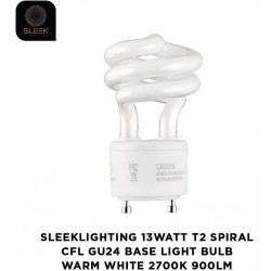 new SLEEKLIGHTING 13Watt T2 Spiral CFL GU24 2 Prong Light Bulb Base 2700K 900lm