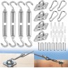 NEW Sun Shade Sail Hardware Kit - Heavy Duty 304 Stainless Steel Triangle/Rectangle/Square Shade Sail Installation Accessories - Sun Sail Hardware Kit for Outdoor Patio Lawn Garden