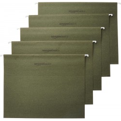 NEW Amazon Basics Hanging Organizer File Folders - Letter Size, Green, 25-Pack