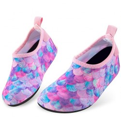 NEW KIDS SIZE 11.5/12 (32/33) OWANVION Kids Water Shoes Quick Dry Non-Slip Water Skin Barefoot Swim Water Shoes Children Aqua Socks for Beach Pool, FISH SCALE