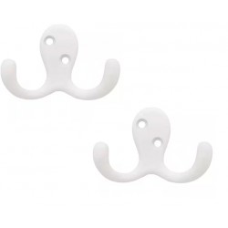 NEW 2 PACK era Welcome DOUBLE Hook, WHITE, 2.75in x 1.87in, WC6623WH