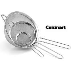 NEW WITH ISSUE Cuisinart Set of 3 Fine Mesh Stainless Steel Strainers