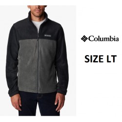NEW MENS LARGE TALL Columbia mens Steens Mountain Full Zip 2.0, BLACK/GRILL