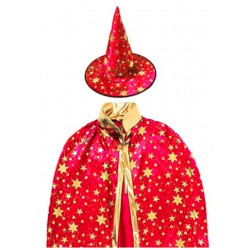 NEW Children's Halloween Costume, Wizard Cape Witch Cape With Hat, Wizard Coat With Props For Boys Girls CosplaY