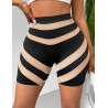 NEW LARGE SHEIN Slayr Color Block Striped Elastic Waist Cycling Shorts