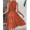 NEW LARGE SHEIN VCAY Ruffle Hem Belted Shirt Dress