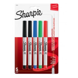 NEW Sharpie Permanent Markers - Ultra-Fine Tip - Assorted Colours - 5 Pack