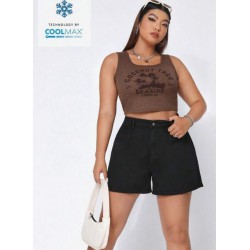 NEW 4XL SHEIN EZwear Plus Size Women's Pleated Loose Casual Versatile Denim Shorts