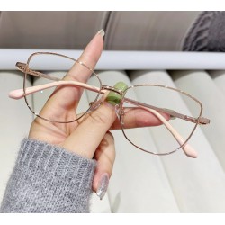 NEW WomenS Pink Cat Eye Optical Glasses Metal Frame Fashion Versatile Decorative Clear Lens Eyewear For Daily Wear
