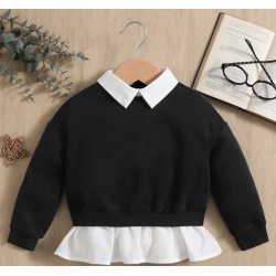 NEW SIZE 6-9 MONTHS SHEIN Baby Girl Contrast Collar 2 In 1 Sweatshirt