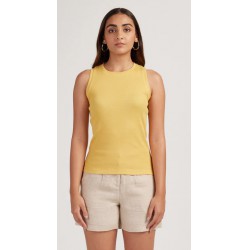 NEW WOMENS XXL A NEW DAY SLIM FIT RIBBED TANK TOP, YELLOW