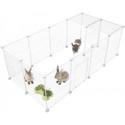 NEW HOMIDEC Pet Playpen,Small Animals Cage DIY Wire Fence with Door for Indoor/Outdoor Use,Portable Yard Fence for Small Animal,Puppies,Kitties,Bunny,Turtle 48 x 24 x 16
