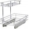 NEW Hold N' Storage Pull Out Cabinet Organizer Sliding Shelf- Heavy Duty Gauge Metal, Anti Rust Chrome, 1 W x 18 D