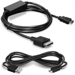 NEW Hyperkin HDTV Cable for PS2/ PS1, 7 FT CABLE, INCLUDES 6FT MICRO CABLE, 4:3-16:9 ASPECT RATIO SWITCH