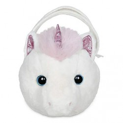 NEW Bearington Dreamer Carrysome Girls Plush White and Pink Unicorn Stuffed Animal Purse, Handbag 7 inches