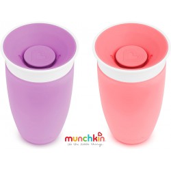 NEW Munchkin 2 Pack Miracle 360⁰ 10oz Sippy Cup PINK & PURPLE