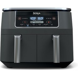 NEW (READ NOTES) Ninja Foodi 6-in-1 8-qt. (7.6L) 2-Basket Air Fryer DualZone Technology, Match Cook & Smart Finish to Roast, Broil, Dehydrate & More for Quick, Easy Meals, Slate Grey (DZ201C) Canadian Version