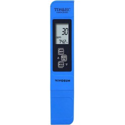 NEW VIVOSUN TDS Tester 3-in-1 TDS EC & Temperature Meter Ultrahigh Accuracy Digital Water Quality TDS Tester (Blue)