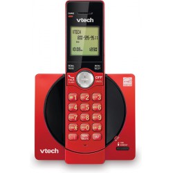 NEW VTech DECT 6.0 Single Handset Cordless Phone with CID, Backlit Keypad and Screen, Full Duplex Handset Speakerphone, and Call Block Red