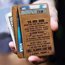 NEW  PREMIUM GENUINE LEATHER No Matter What I Will Always Love You - Card Wallet