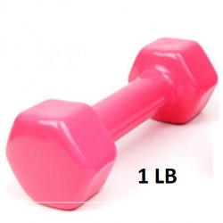 NEW Deluxe Vinyl Dumbbell, 1LB PINK