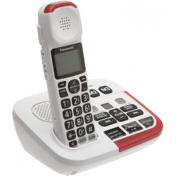 NEW Panasonic Amplified Cordless Phone with Answering Machine, Call Block, and Talking Caller ID - 1 Cordless Handset - KX-TGM470CW (White)