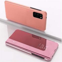NEW Samsung Galaxy Note 20 Ultra Case Slim Mirror Design Clear View Flip Bookstyle Ultra Slim Protecter Shell with Kickstand Cover for Samsung Galaxy Note 20 Ultra Mirror PU Rose Gold