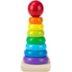 NEW Melissa & Doug Rainbow Stacker Wooden Stacking Rings Educational ToyWooden Stacking Rings, Stacker Toys for Toddlers Ages 2+