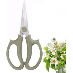 NEW Leize Flower Scissors, Premium Thickened Stainless Steel Floral Shears, Strong Pruner for Flowers, Branches and Leaves (Grey Green Slender)