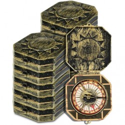 NEW 12 Pieces Pirate Compass Toy Antique Captain Compass Toy Plastic Pirate Compass for Boys Teens Halloween Pirate Cosplay Party, Party Decor, Party Favor Supplies, 2.4 Inches