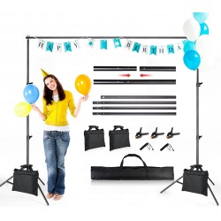 NEW ZBWW Backdrop Stand 6.5x10ft, Photo Video Studio Adjustable Backdrop Stand for Parties, Wedding, Photography, Advertising Display