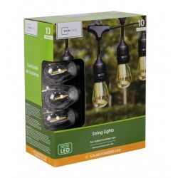 NEW Mainstays 10 Count Solar LED Warm White Cafe String lights