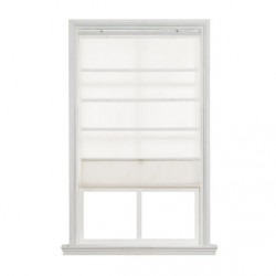 NEW Mainstays Magnetic Fabric Light Filtering Roman Shade, 31x64, White