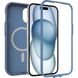 new OtterBox iPhone 15, 14, & 13 Defender Series XT Case - Baby Blue Jeans (Blue), screenless, Rugged, Snaps to MagSafe, Lanyard Attachment