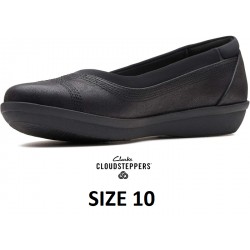 NEW WOMENS SIZE 10 CLOUDSTEPPERS BY Clarks Ayla Low Flats, BLACK